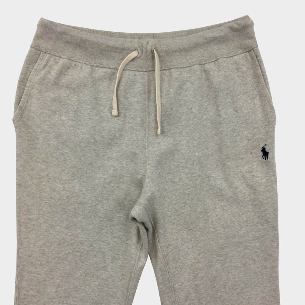 Polo Ralph Lauren Mens Gray Fleece Sweatpants Drawstring Waist Pony Logo Large